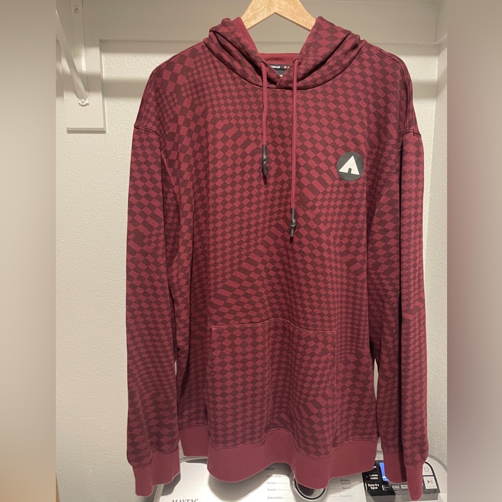 Airwalk Burgundy Checkered Hoodie